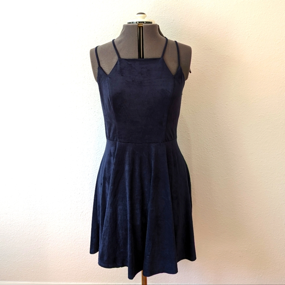Socialite navy blue skater dress